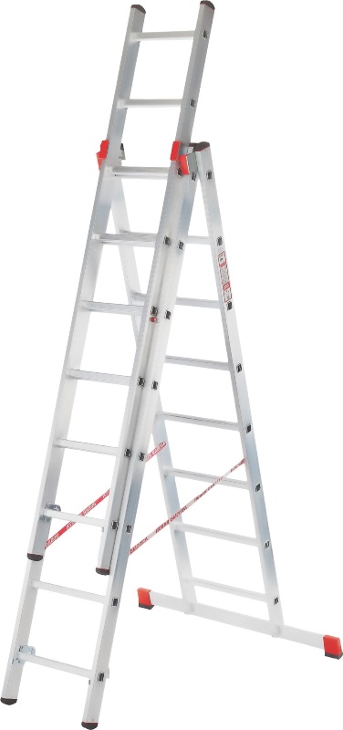 Лестница-стремянка Новая высота NV 323 трёхсекционная профессиональная 3x8 ступеней